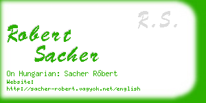 robert sacher business card